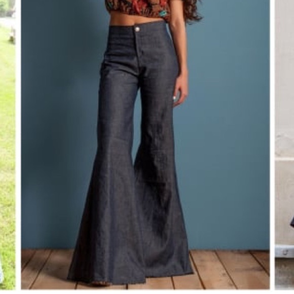 ROSIE ASSOULIN High-Rise Plaid-Pocket Flare-Leg Jeans (J1) - Picture 2 of 10